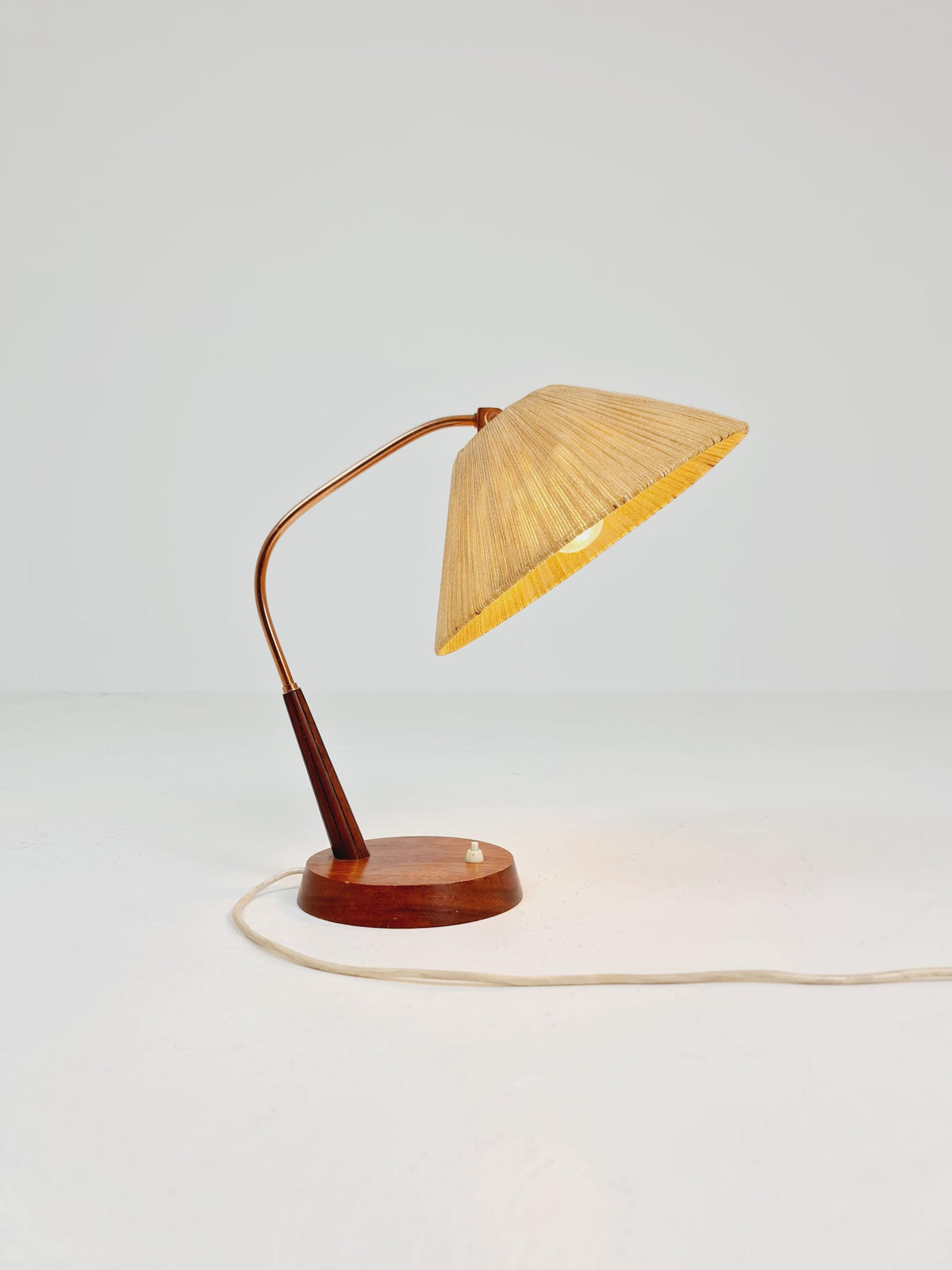 Mid century Teak and brass table lamp by Frits muller for Temde , 1960s