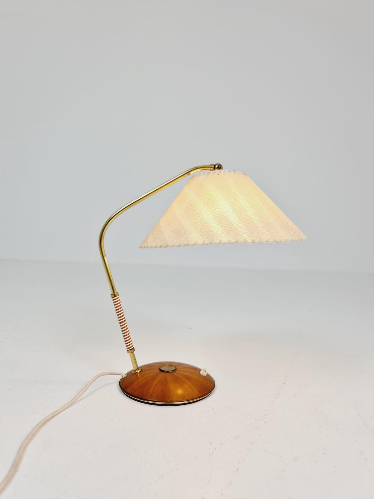 Mid century Teak and brass table lamp by Frits muller for Temde , 1960s