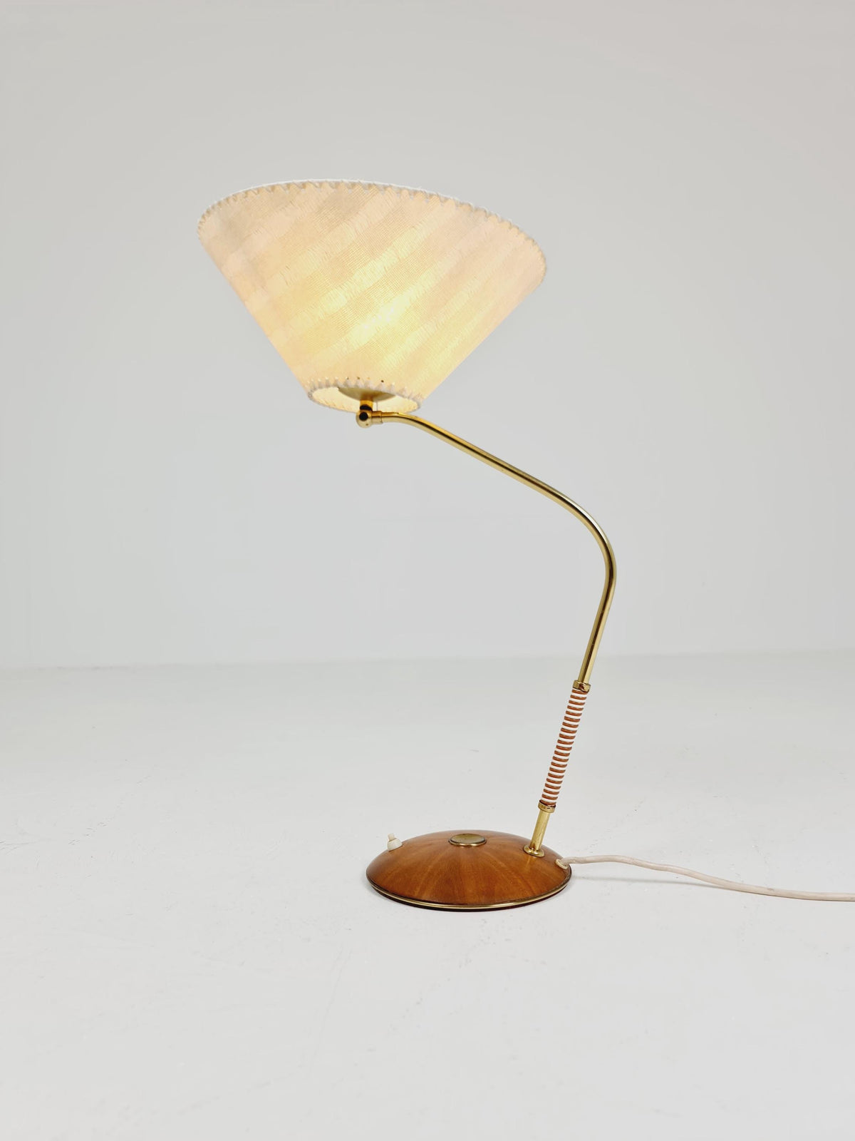 Mid century Teak and brass table lamp by Frits muller for Temde , 1960s