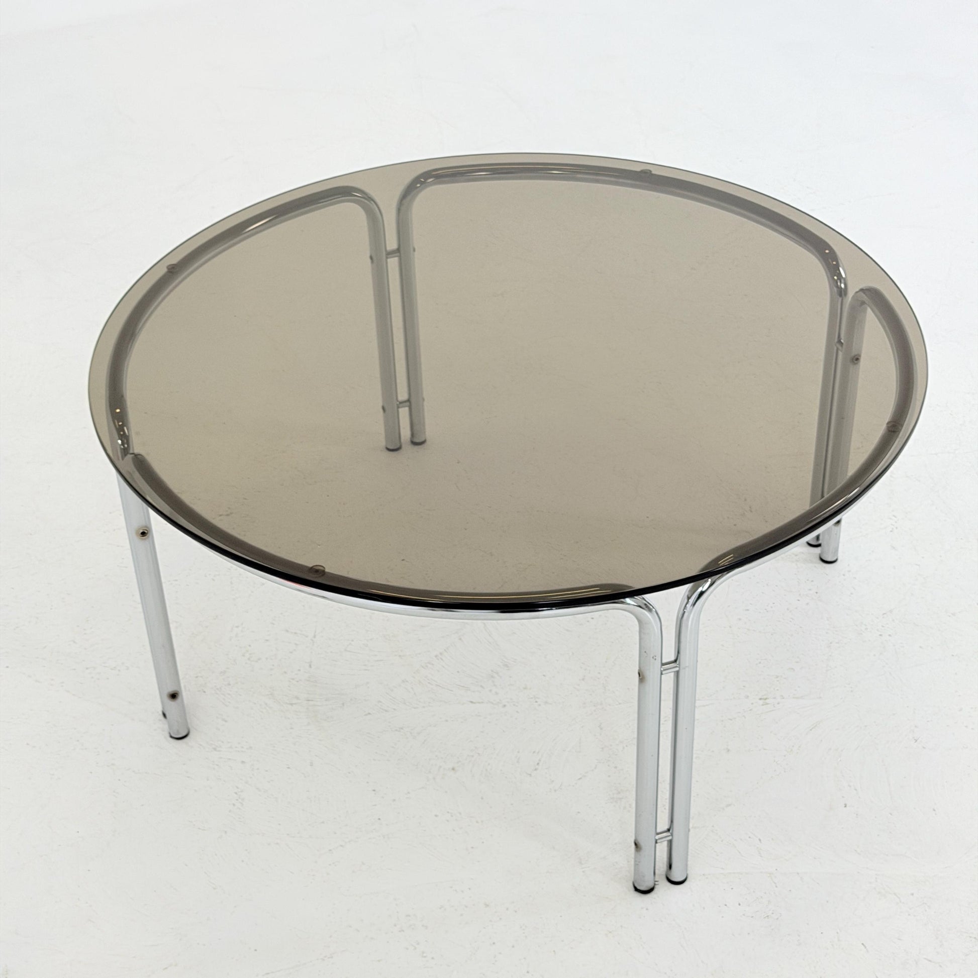 Mid-Century Italian Round Coffee Table by Gastone Rinaldi, 1970s