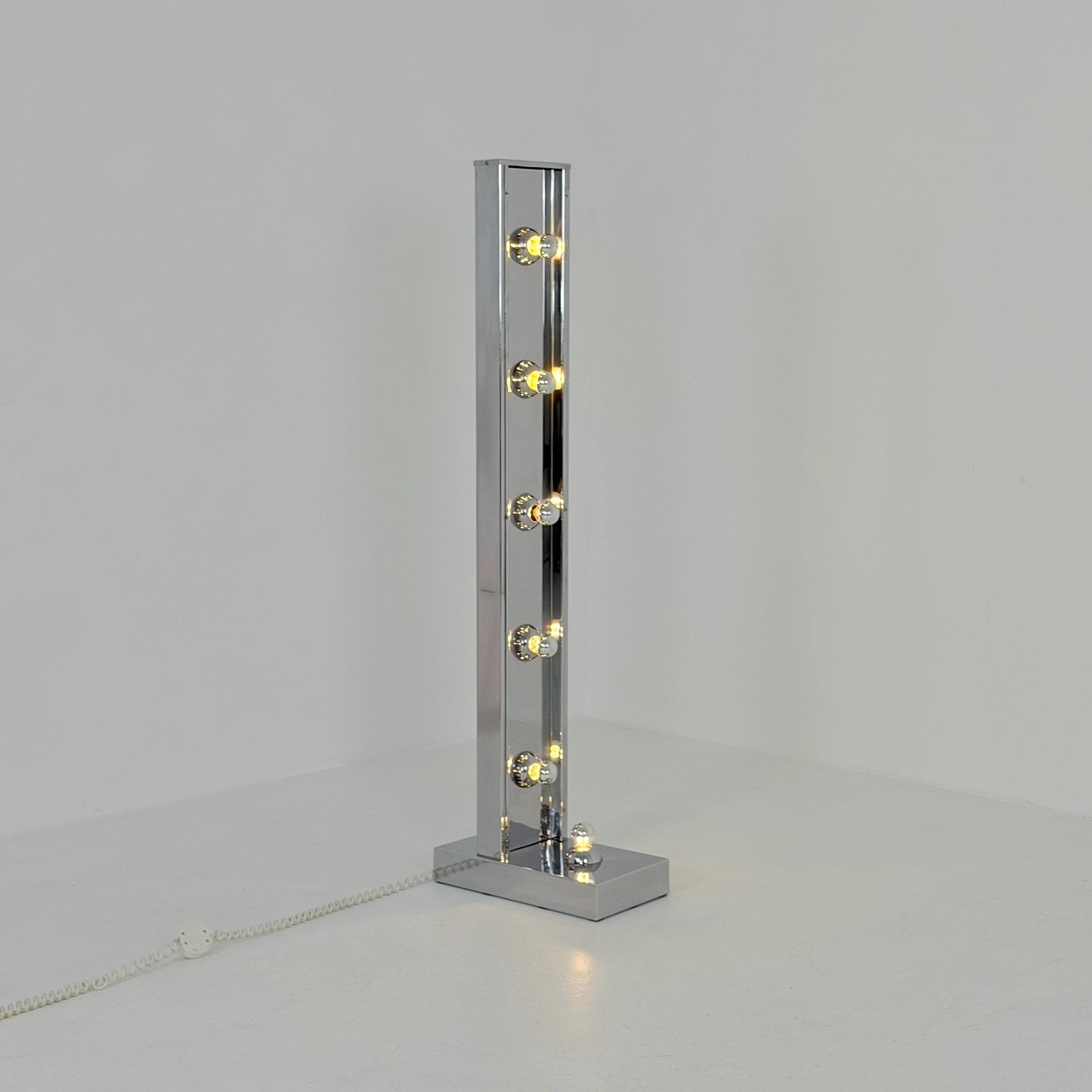 Rare Mid-Century Chrome Floor Lamp | Sputnik Space Age Lamp | Italian Design 1980s |