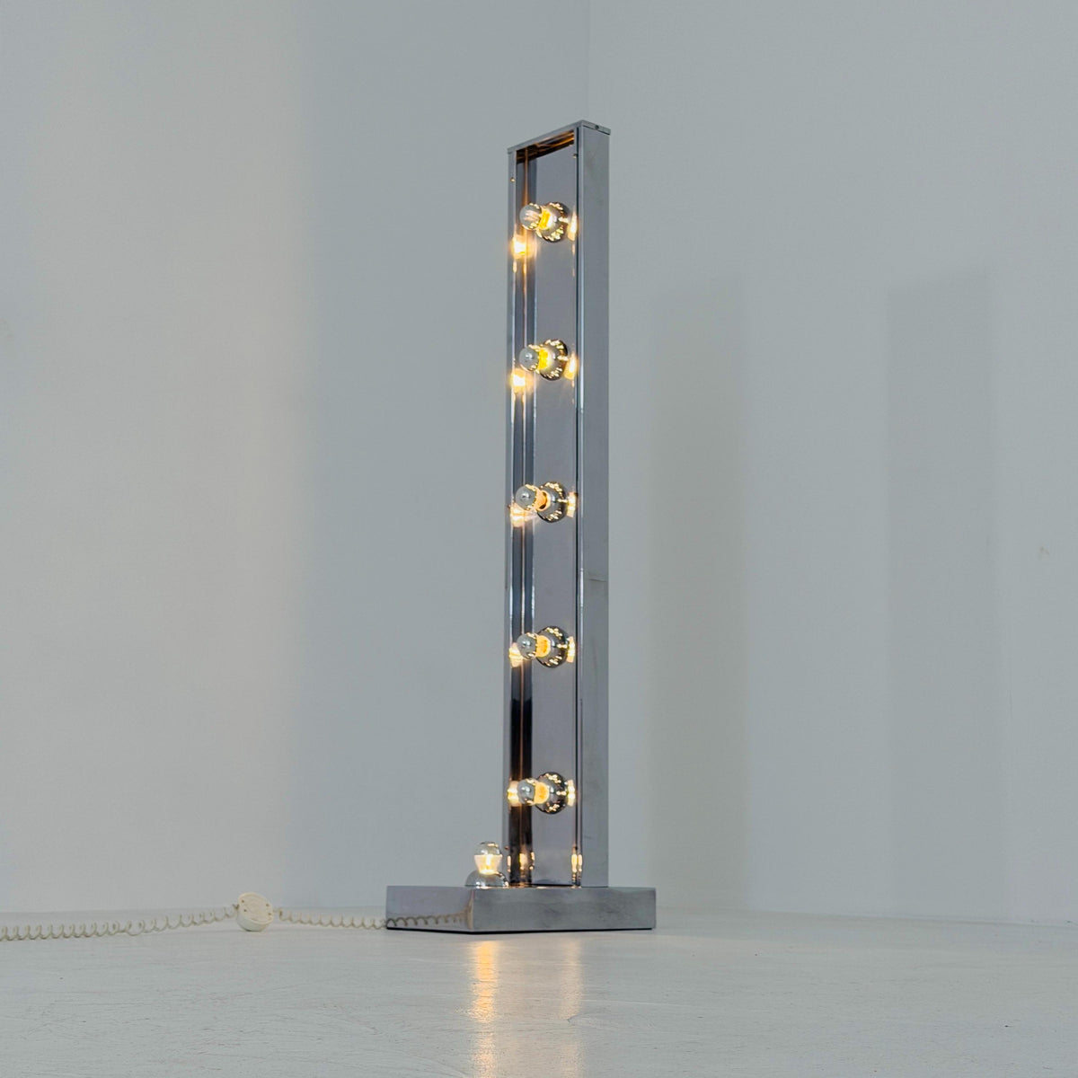 Rare Mid-Century Chrome Floor Lamp | Sputnik Space Age Lamp | Italian Design 1980s |
