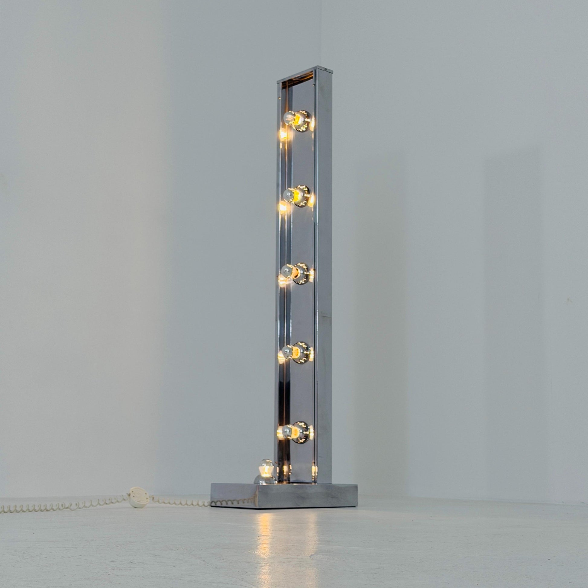 Rare Mid-Century Chrome Floor Lamp | Sputnik Space Age Lamp | Italian Design 1980s |
