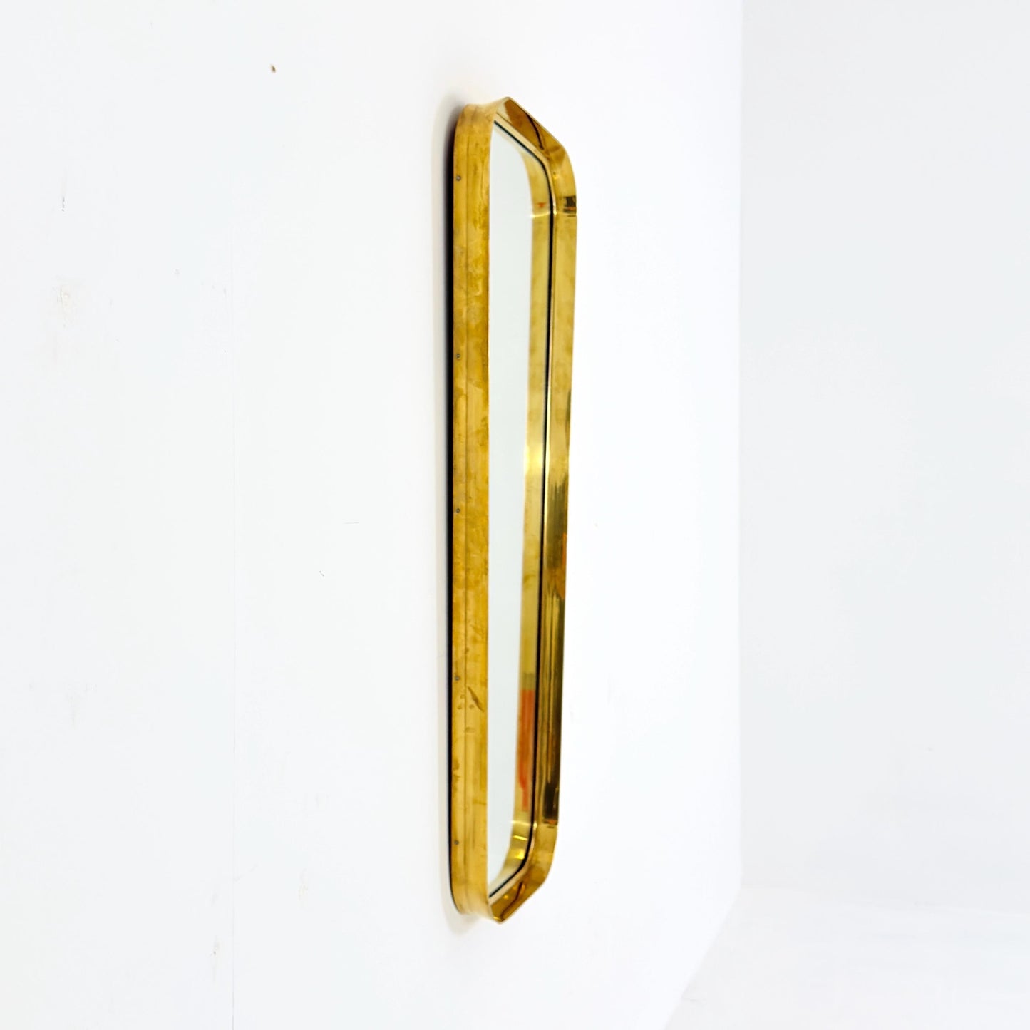 Rare large Mid Century Brass Mirror | by Moderna Charleroi | Belgium 1960s