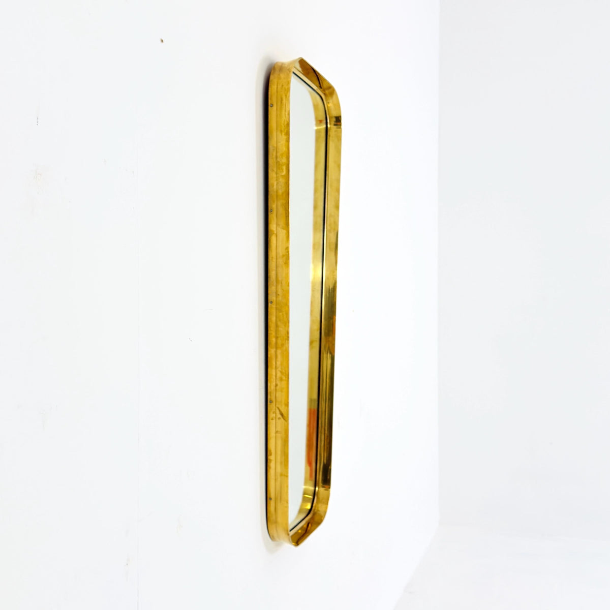 Rare large Mid Century Brass Mirror | by Moderna Charleroi | Belgium 1960s