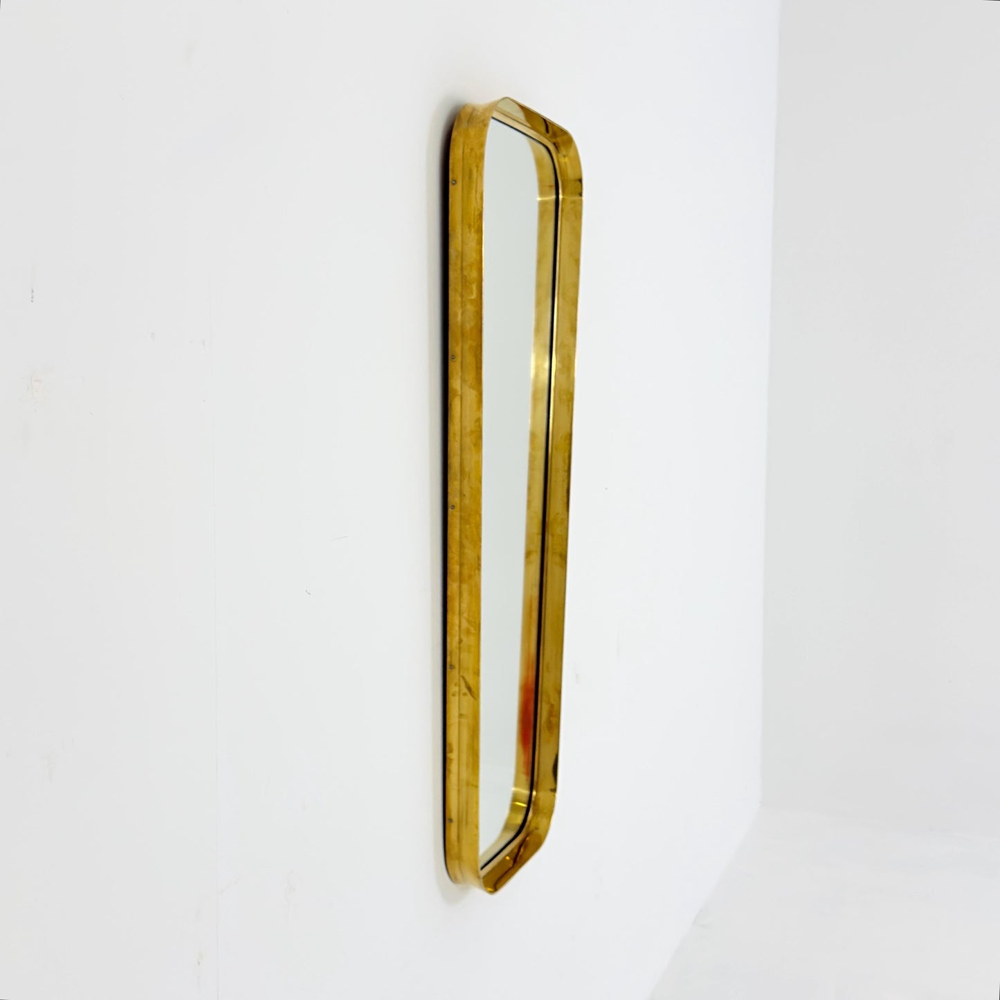 Rare large Mid Century Brass Mirror | by Moderna Charleroi | Belgium 1960s