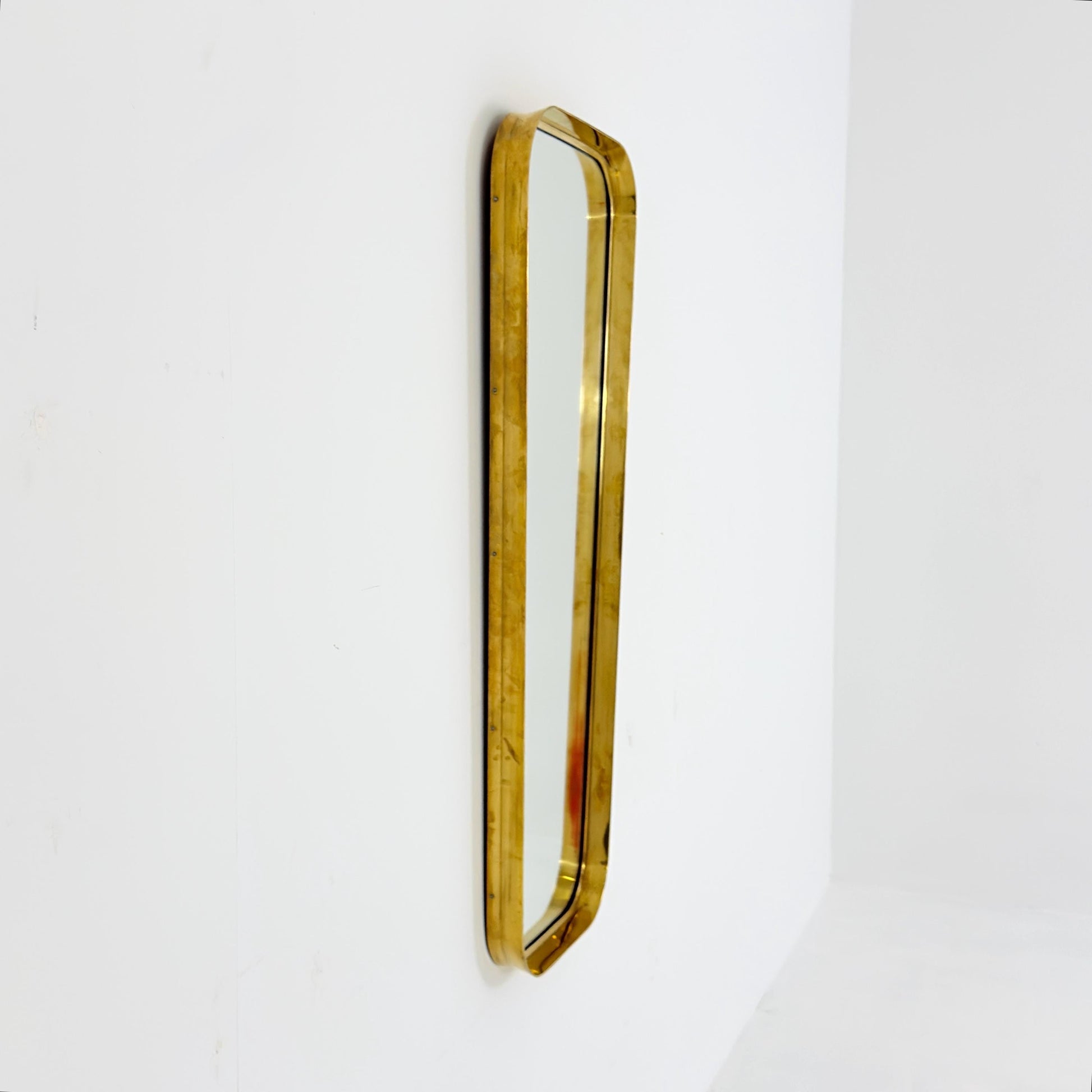 Rare large Mid Century Brass Mirror | by Moderna Charleroi | Belgium 1960s