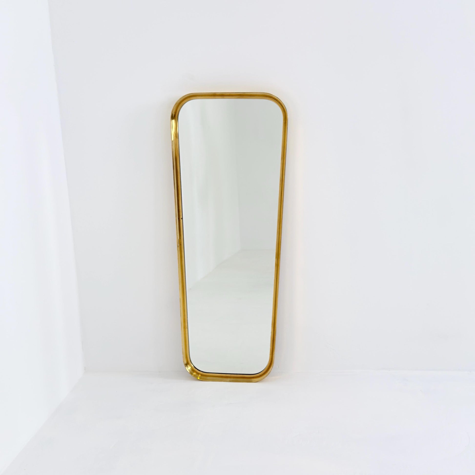 Rare large Mid Century Brass Mirror | by Moderna Charleroi | Belgium 1960s