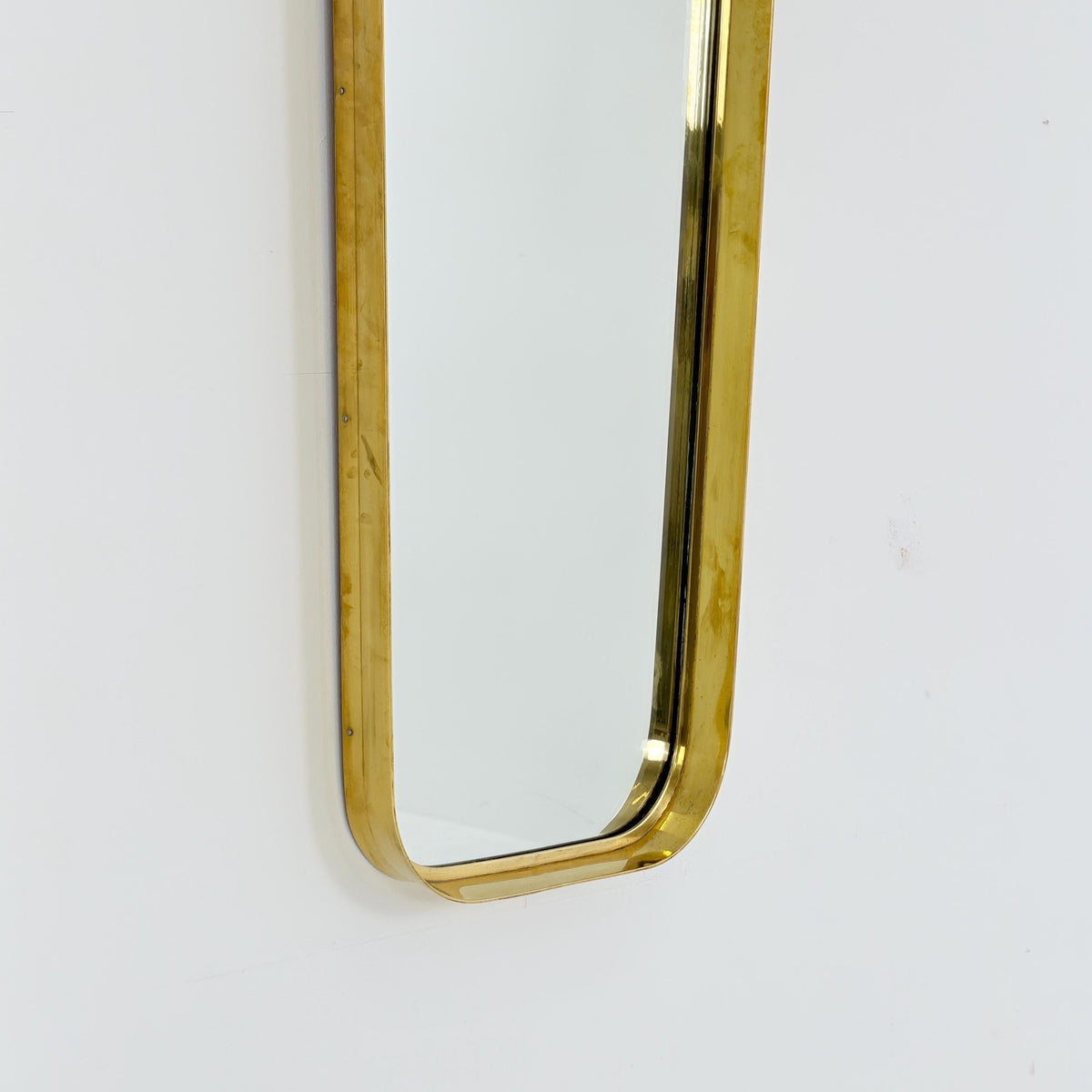 Rare large Mid Century Brass Mirror | by Moderna Charleroi | Belgium 1960s