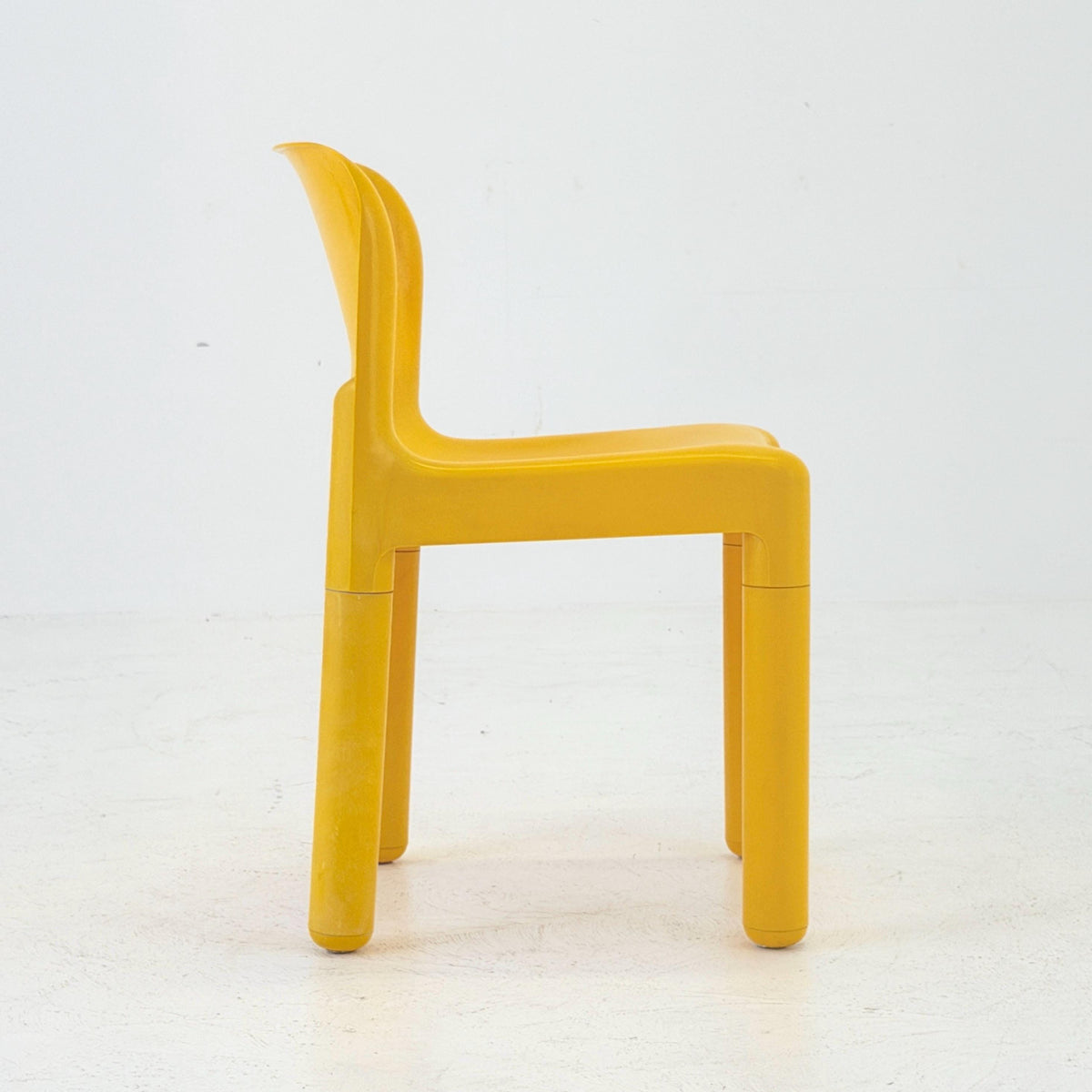 Mid century Spaceage Carlo Bartoli Roter 4875 yellow Chair for Kartell – Italy, 1970s