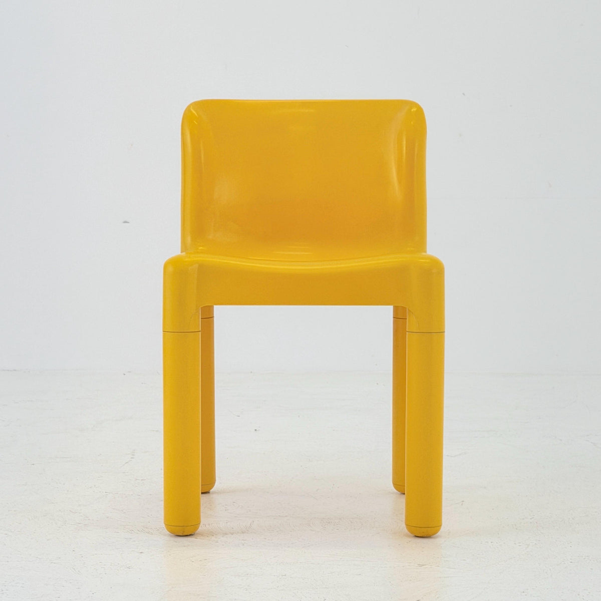 Mid century Spaceage Carlo Bartoli Roter 4875 yellow Chair for Kartell – Italy, 1970s