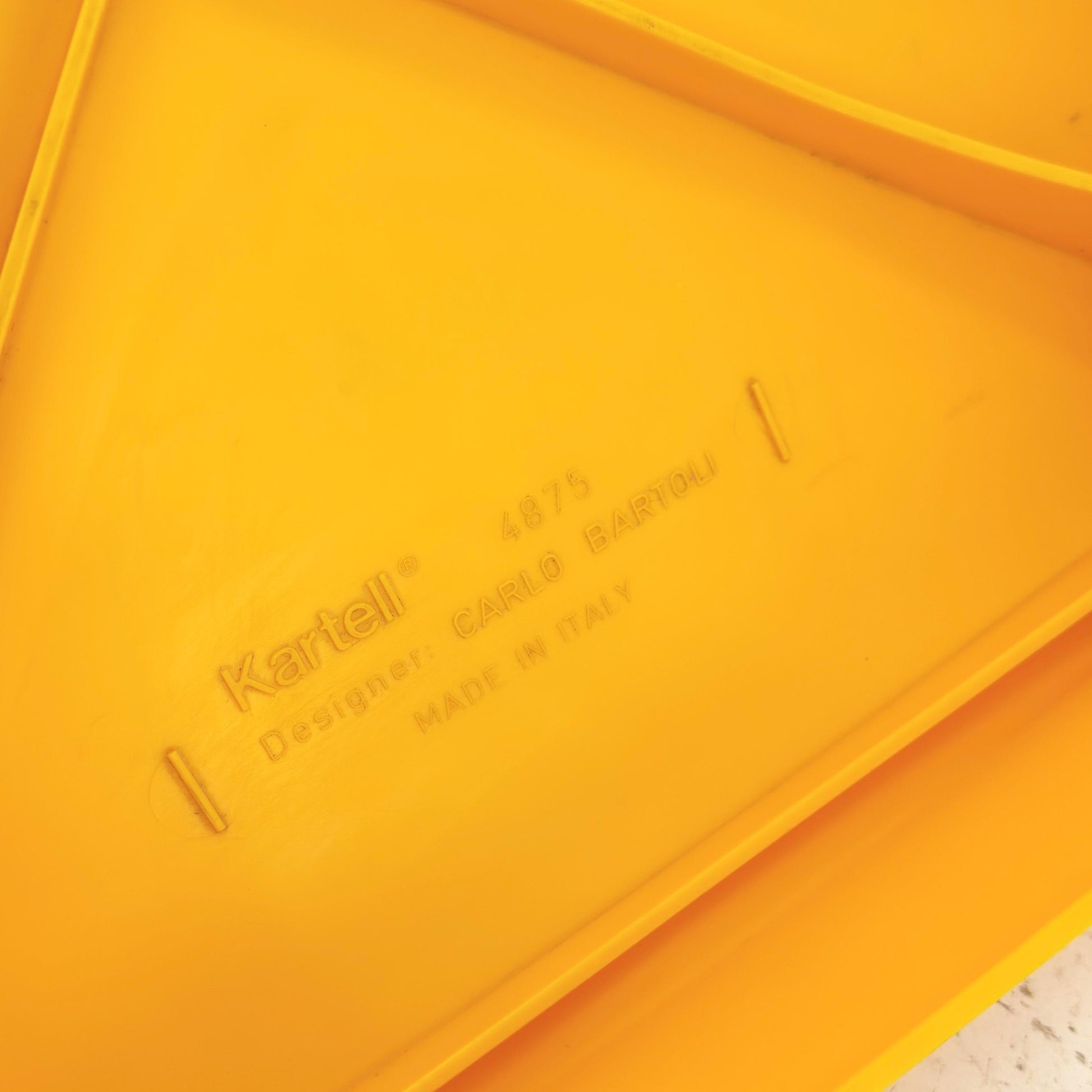 Mid century Spaceage Carlo Bartoli Roter 4875 yellow Chair for Kartell – Italy, 1970s