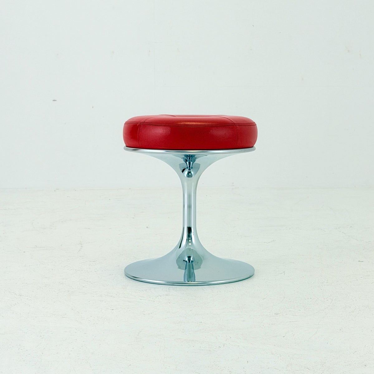 Mid Century Space Age Chrome Tulip Stool by Johanson Design Sweden 1970S