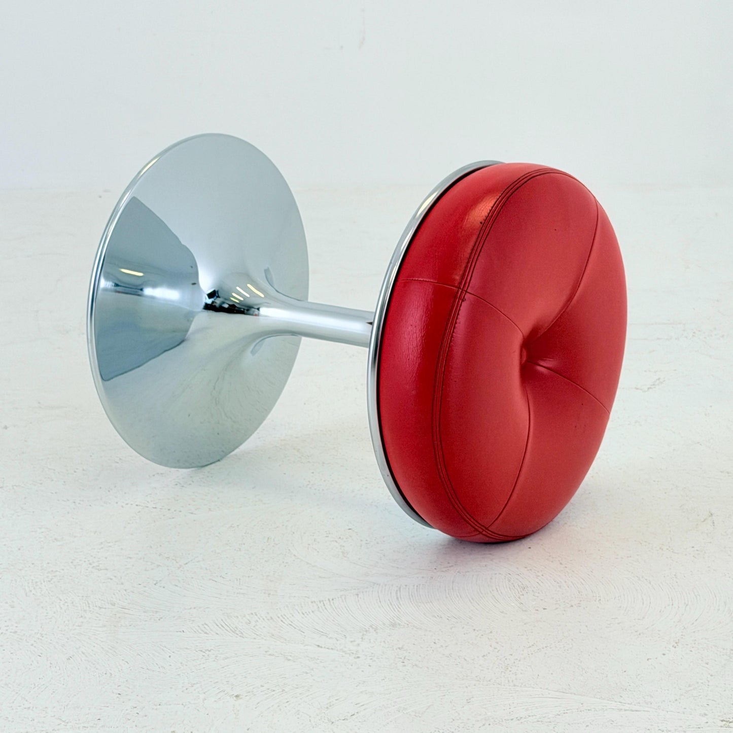 Mid Century Space Age Chrome Tulip Stool by Johanson Design Sweden 1970S