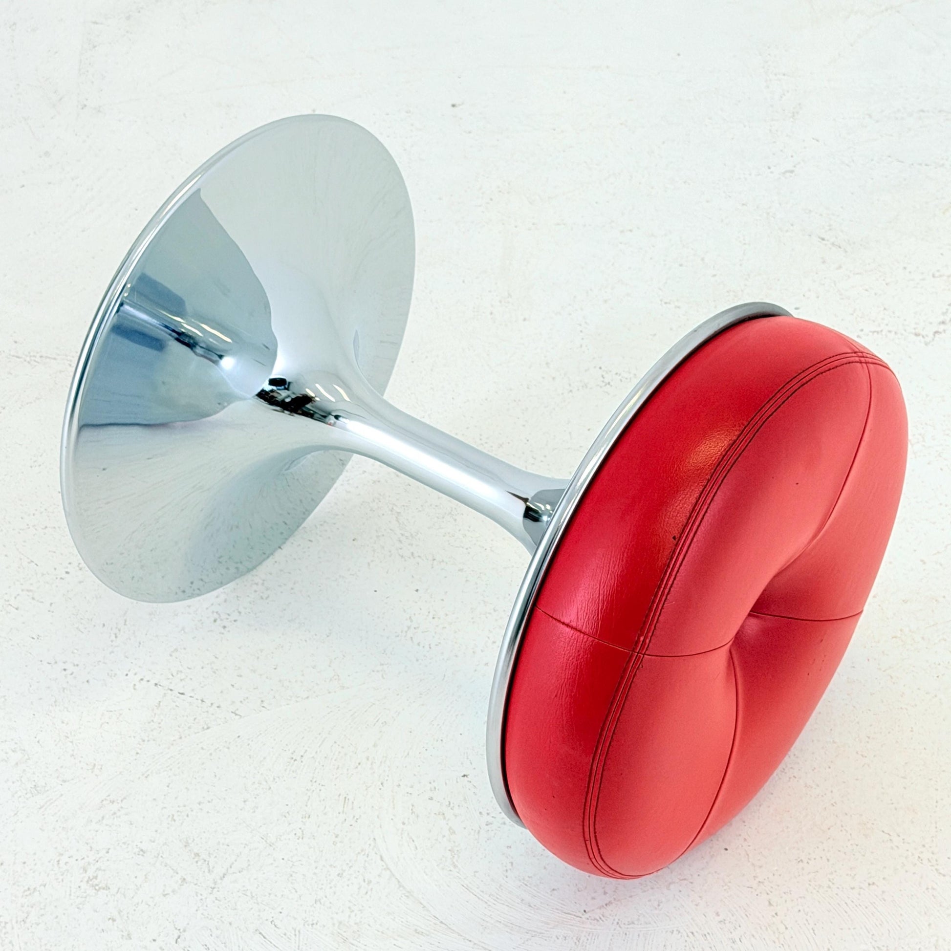 Mid Century Space Age Chrome Tulip Stool by Johanson Design Sweden 1970S