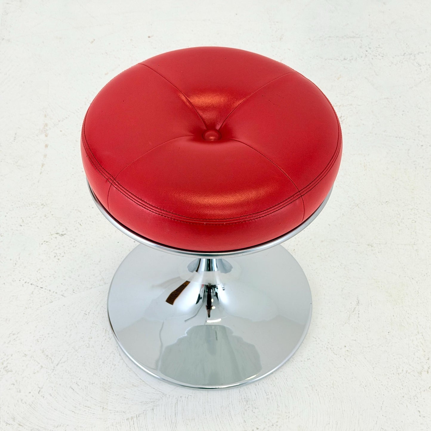 Mid Century Space Age Chrome Tulip Stool by Johanson Design Sweden 1970S