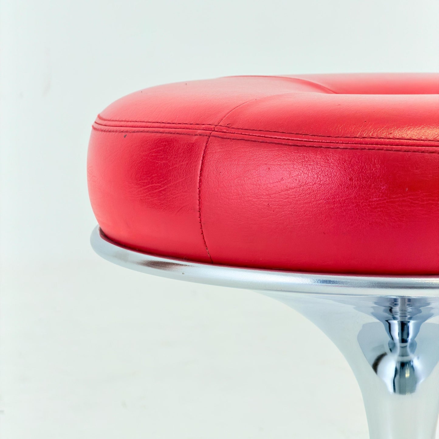 Mid Century Space Age Chrome Tulip Stool by Johanson Design Sweden 1970S