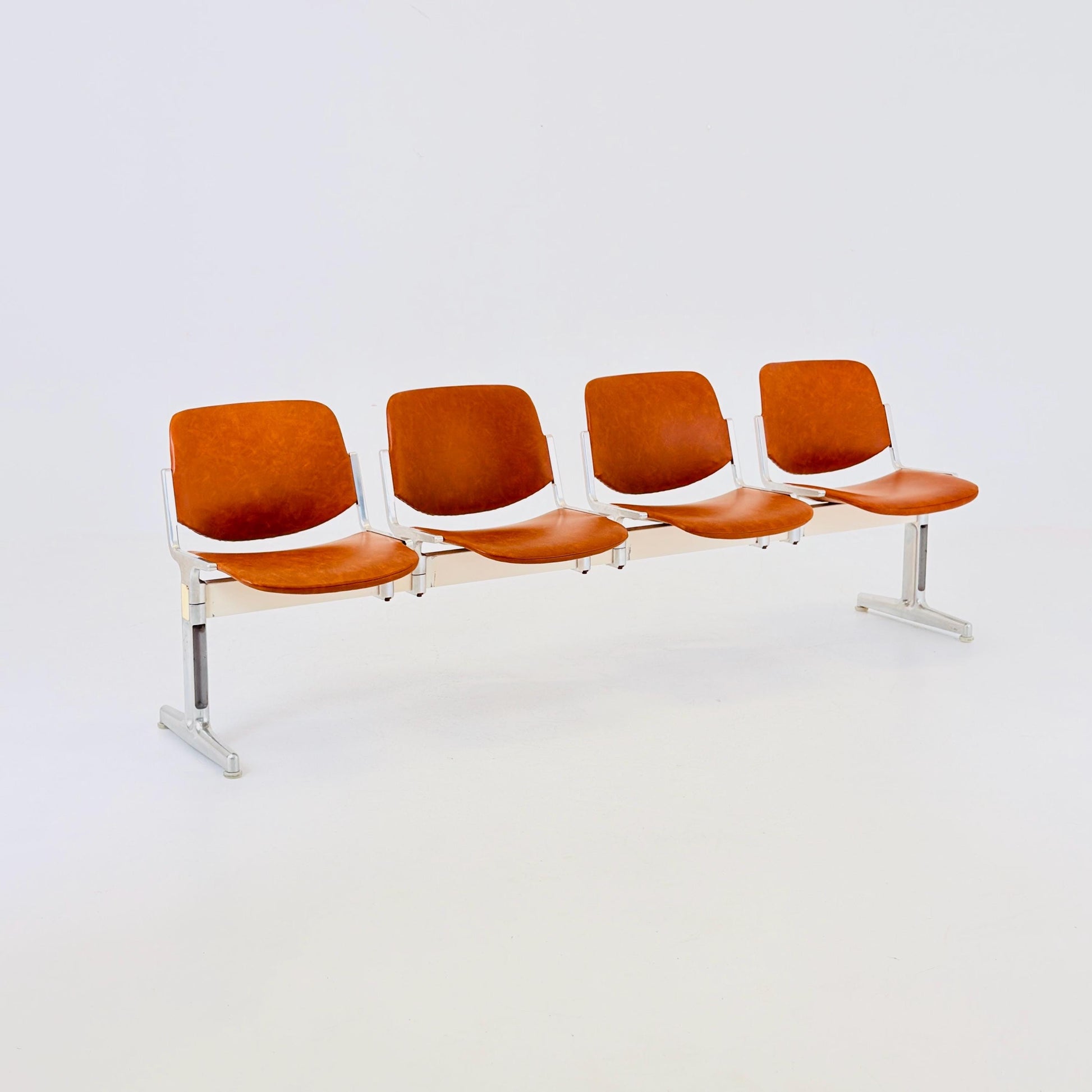 Rare Mid century Giancarlo Piretti Axis 3000 5-Seater Bench for Anonima Castelli, Italy, 1970s