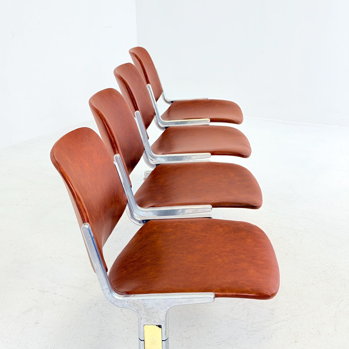 Rare Mid century Giancarlo Piretti Axis 3000 5-Seater Bench for Anonima Castelli, Italy, 1970s