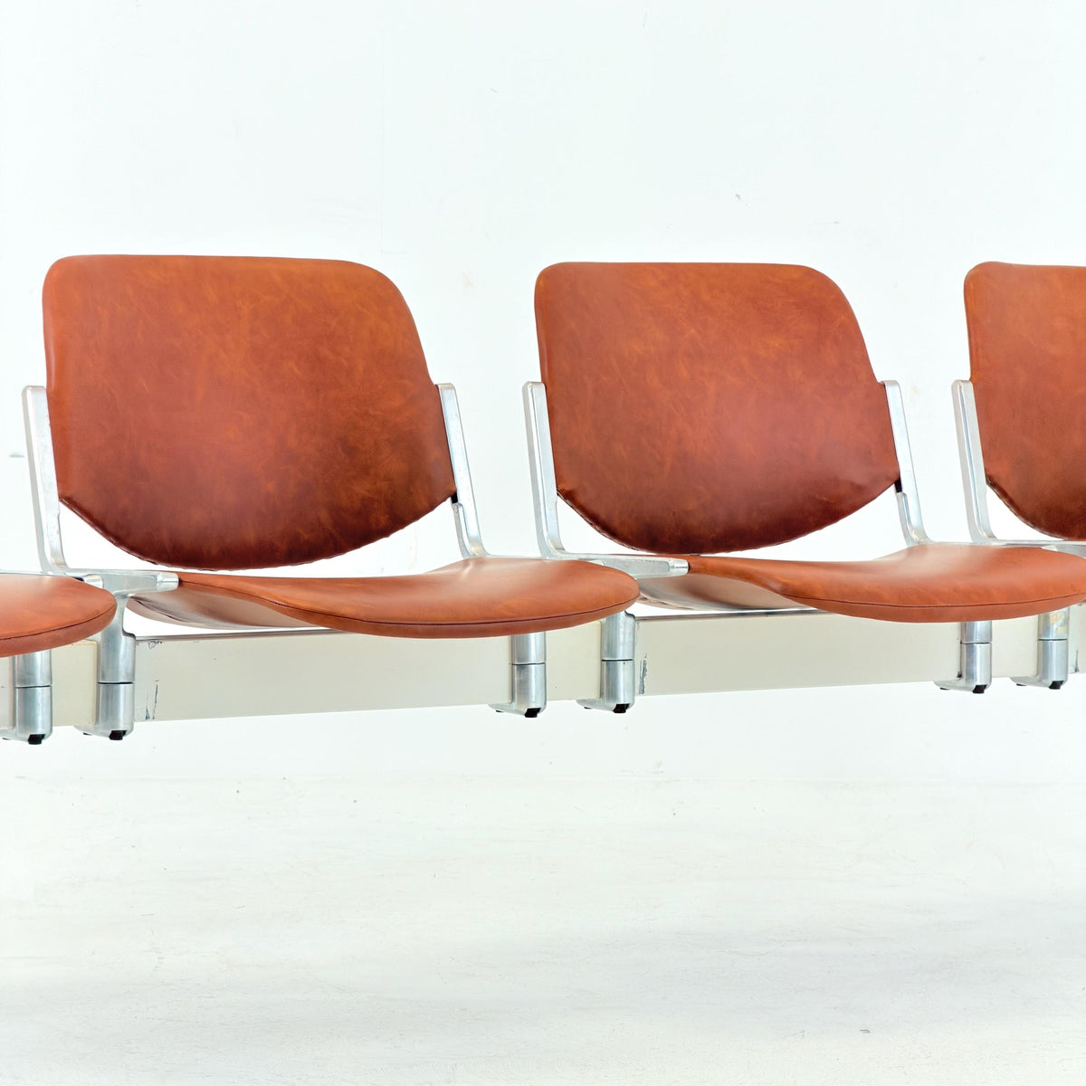 Rare Mid century Giancarlo Piretti Axis 3000 5-Seater Bench for Anonima Castelli, Italy, 1970s