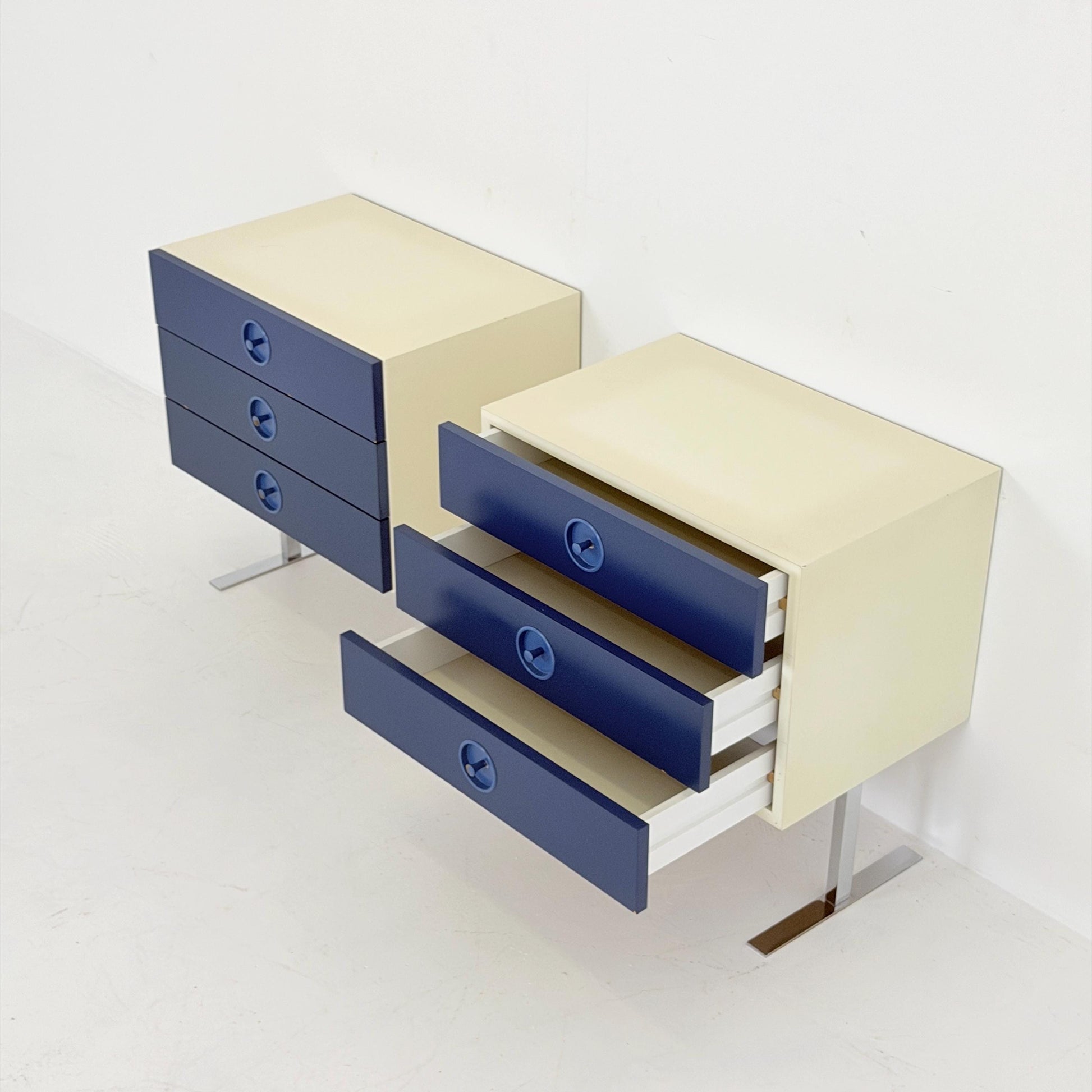 Set of 2 Mid Century Space Age Nightstands by Elco Germany 1970s