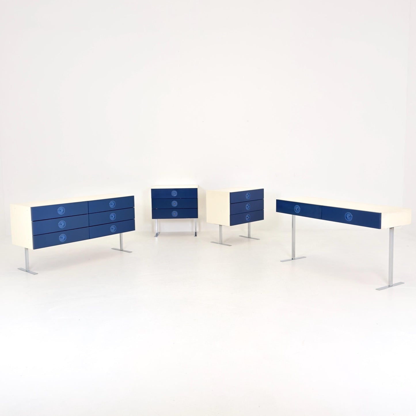 Set of 2 Mid Century Space Age Nightstands by Elco Germany 1970s