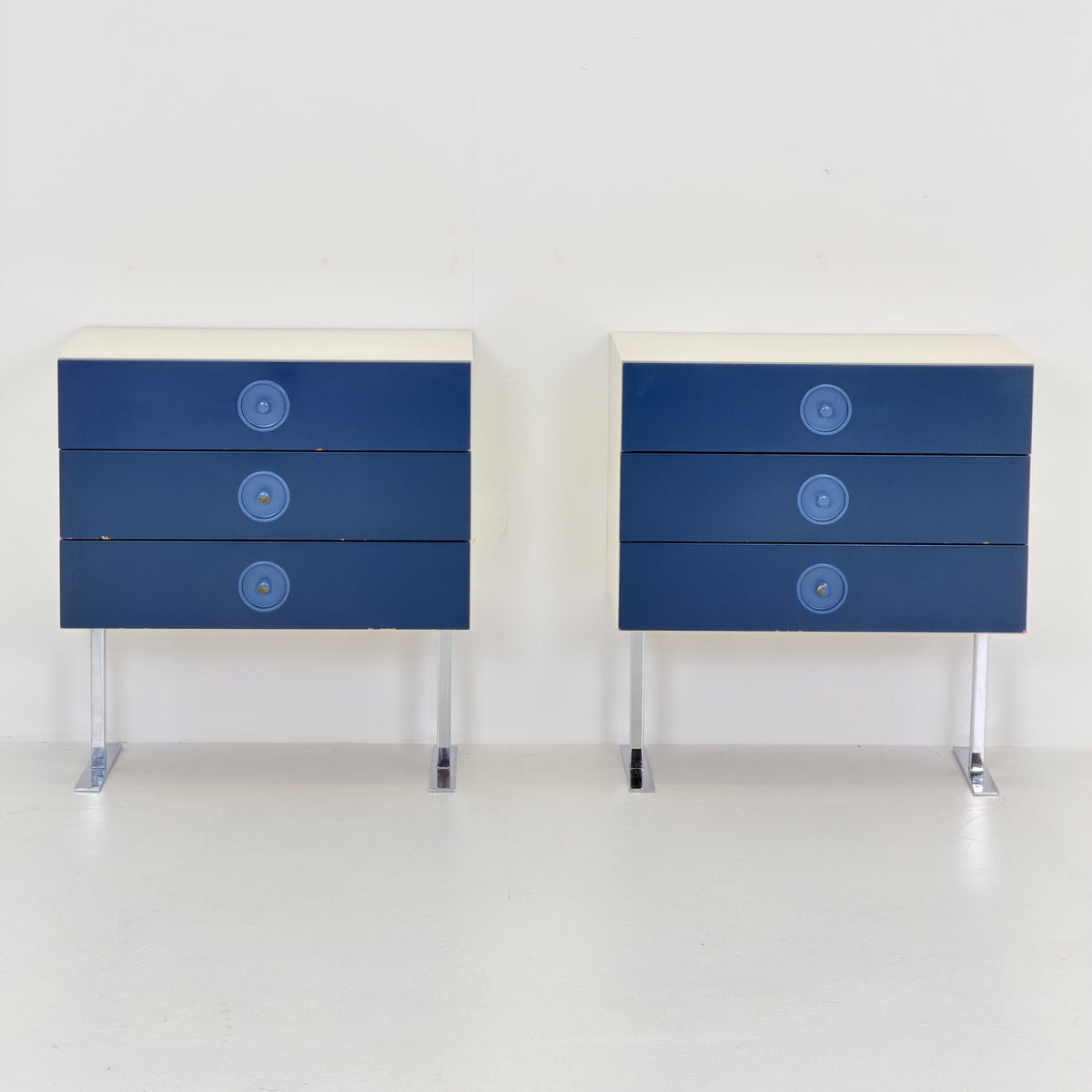 Set of 2 Mid Century Space Age Nightstands by Elco Germany 1970s