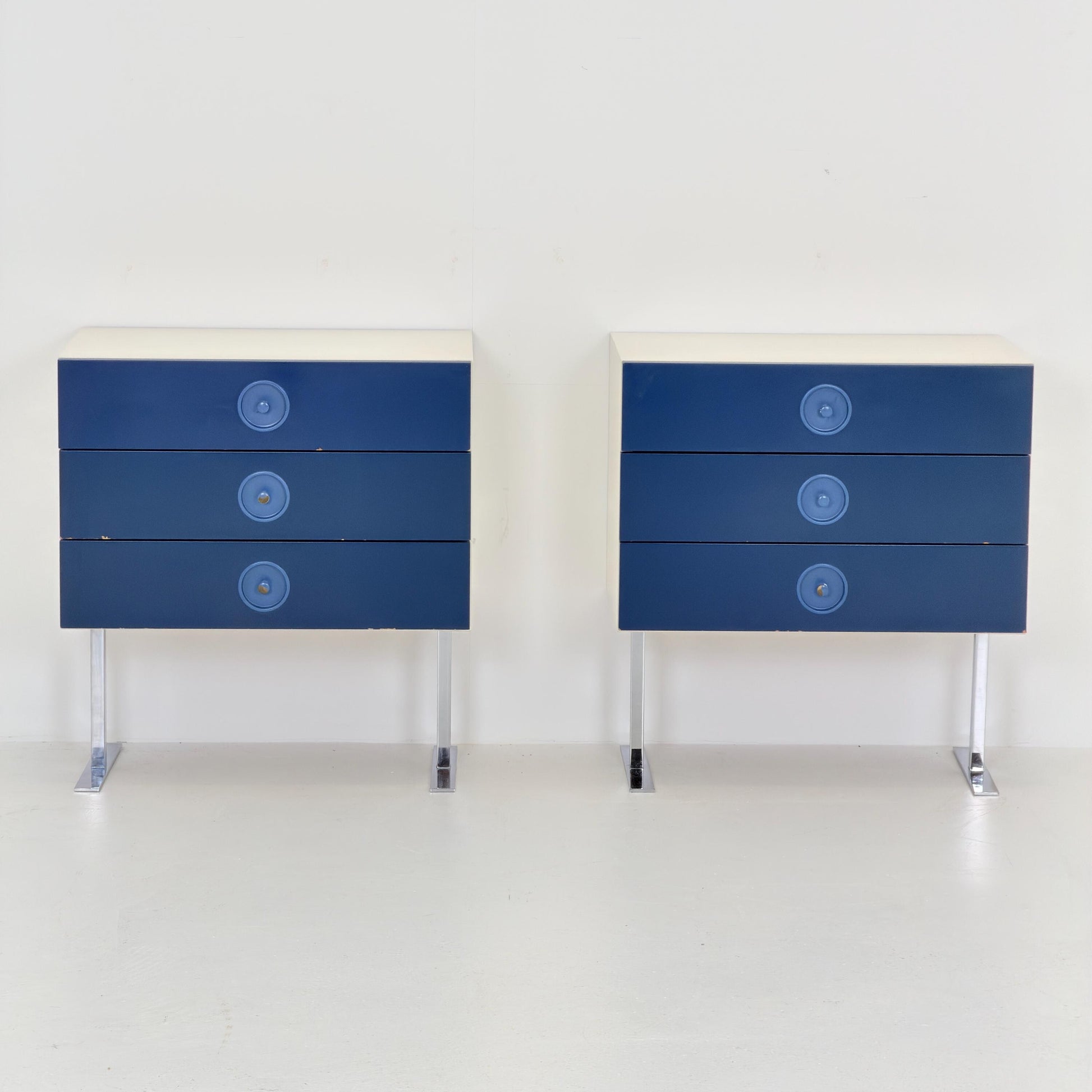 Set of 2 Mid Century Space Age Nightstands by Elco Germany 1970s