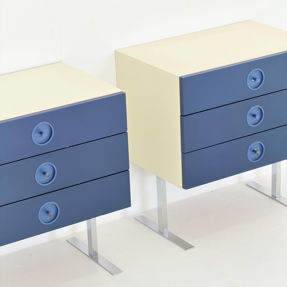 Set of 2 Mid Century Space Age Nightstands by Elco Germany 1970s