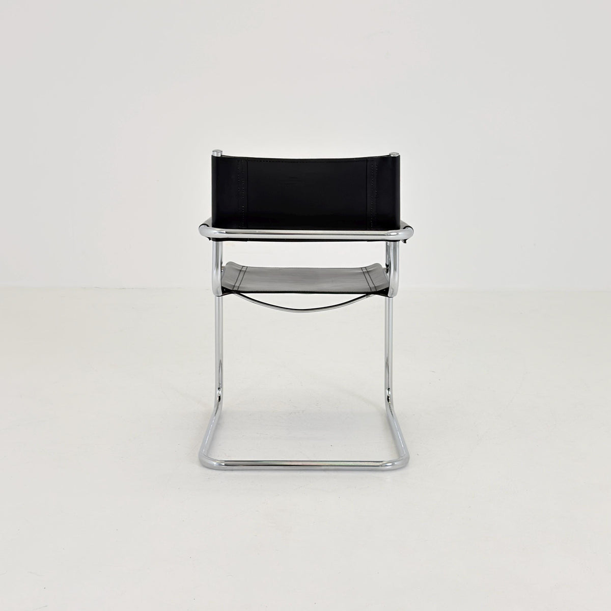 Mid century Bauhaus B34 black cantilevered chair by Mart Stam for Fasem Italy 1980s