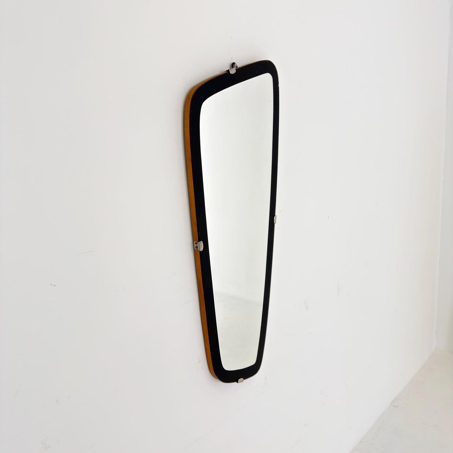 Rare Mid-Century Modern Kidney Wall Mirror – Germany, 1960s