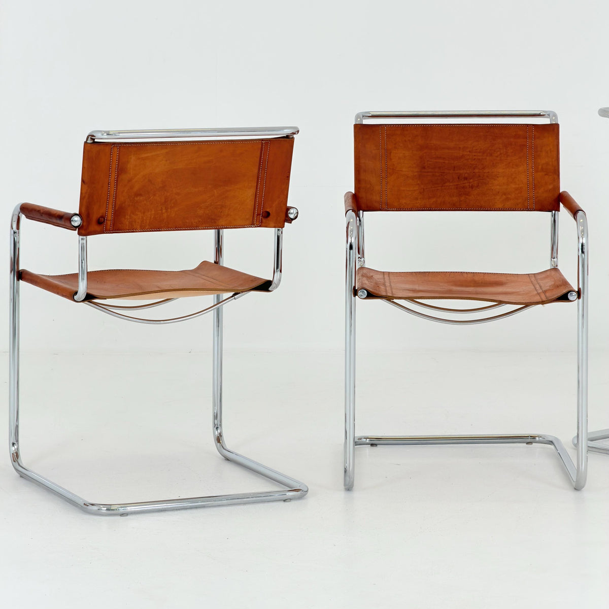 Set of 6 Mid Century Bauhaus S34 Cantilever Armchairs by Mart Stam for Italia Mobilia, Italy 1980s