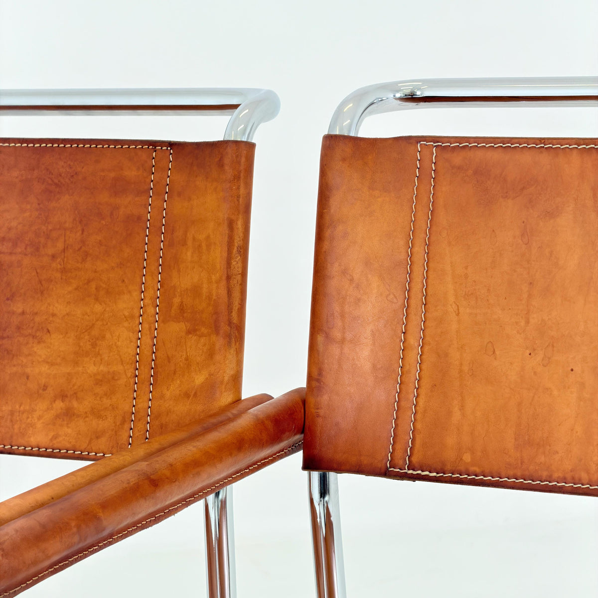 Set of 6 Mid Century Bauhaus S34 Cantilever Armchairs by Mart Stam for Italia Mobilia, Italy 1980s