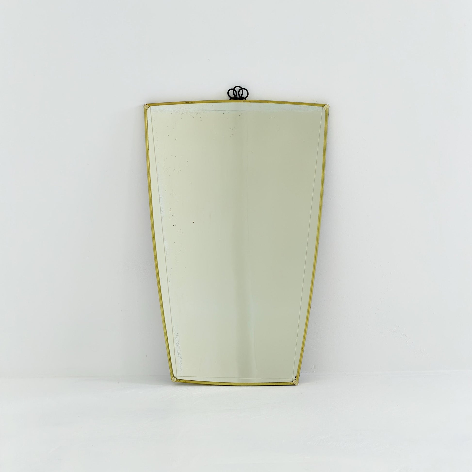 Rare Mid-Century Modern brass crown Wall Mirror – Germany, 1960s