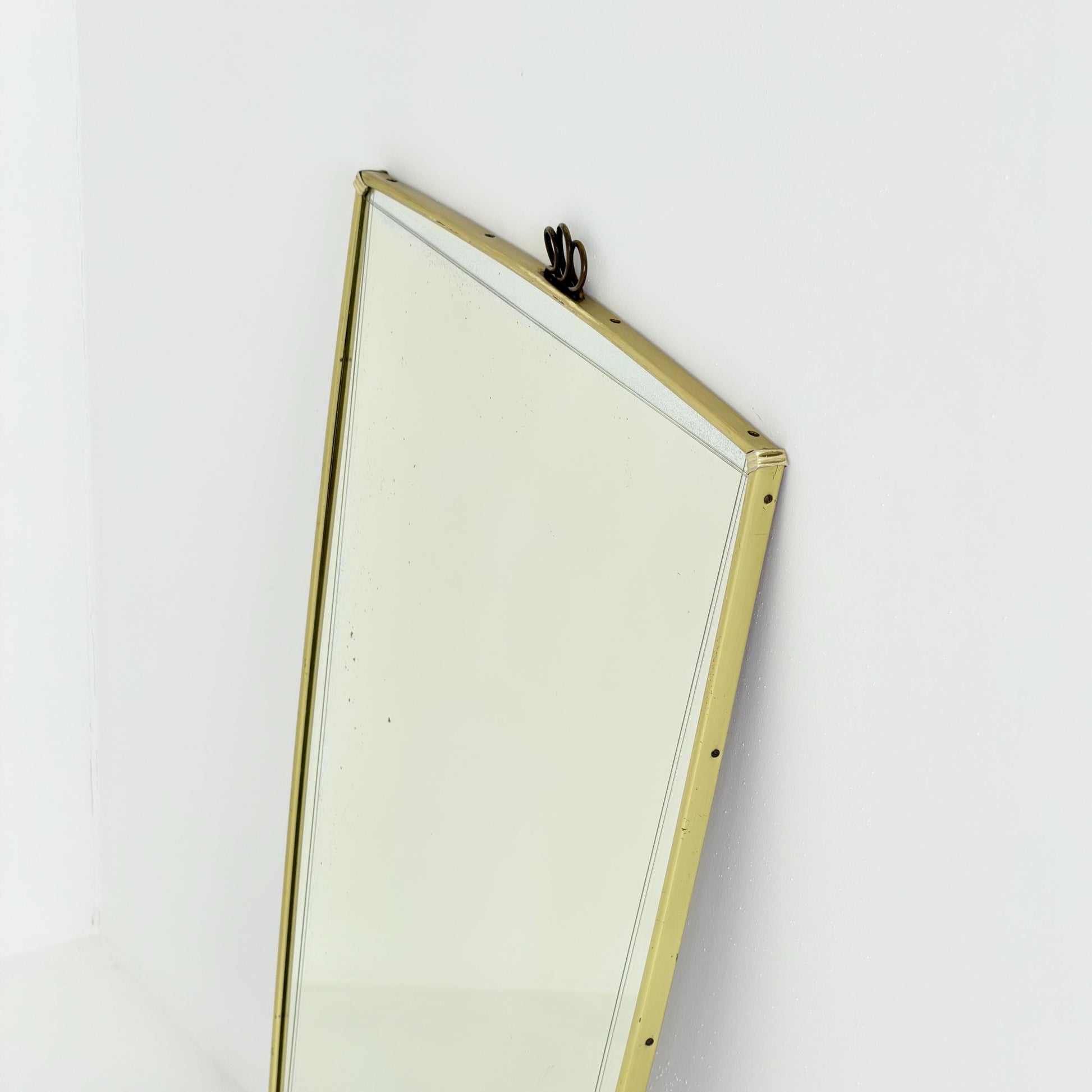 Rare Mid-Century Modern brass crown Wall Mirror – Germany, 1960s