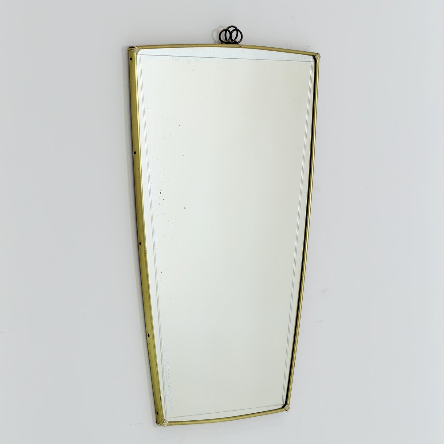 Rare Mid-Century Modern brass crown Wall Mirror – Germany, 1960s