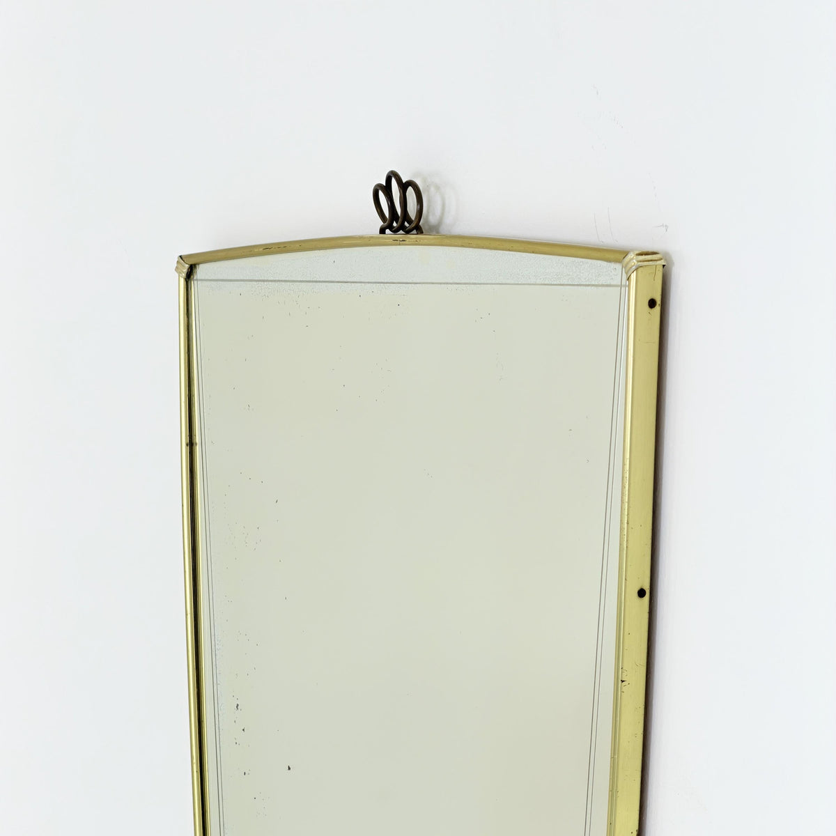 Rare Mid-Century Modern brass crown Wall Mirror – Germany, 1960s