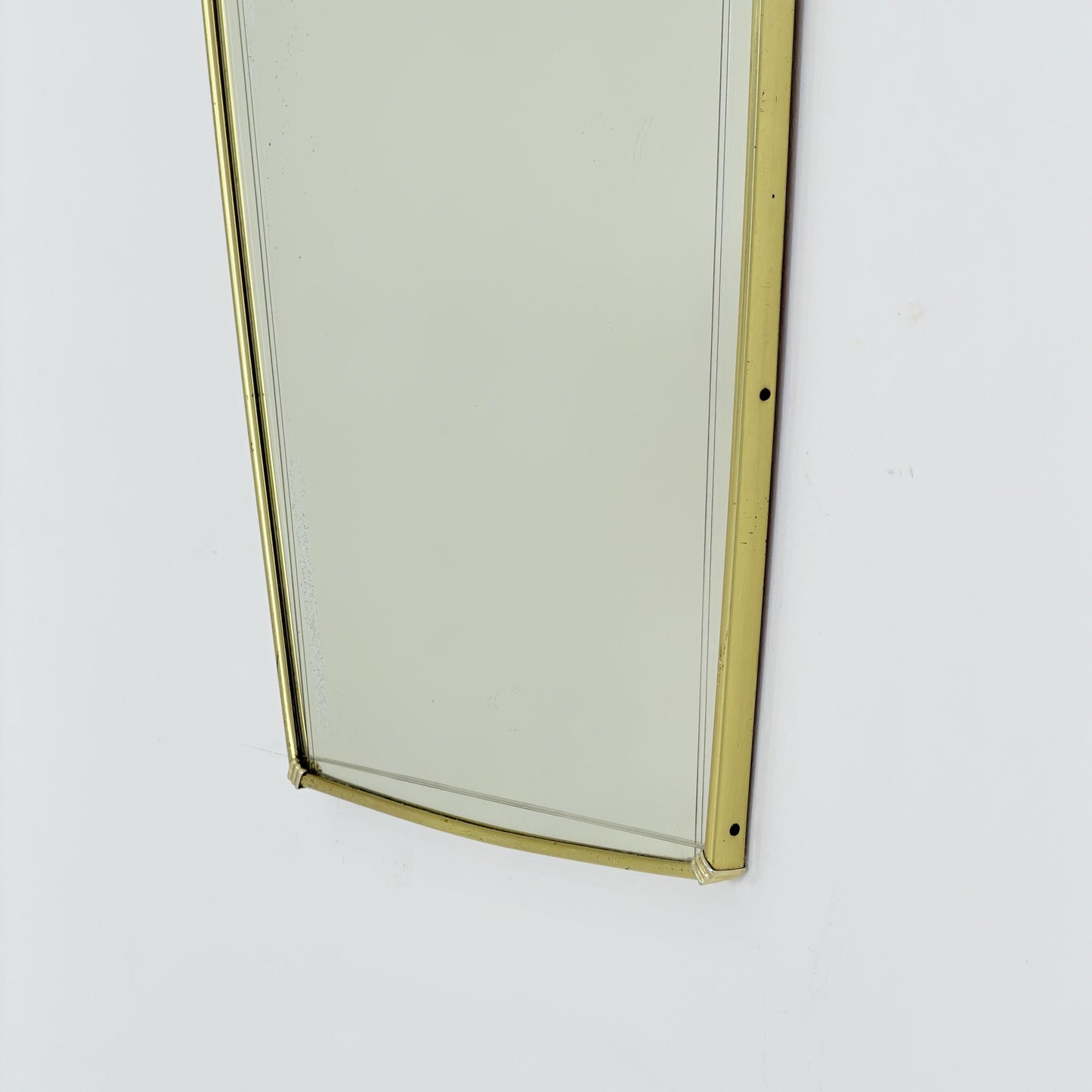 Rare Mid-Century Modern brass crown Wall Mirror – Germany, 1960s