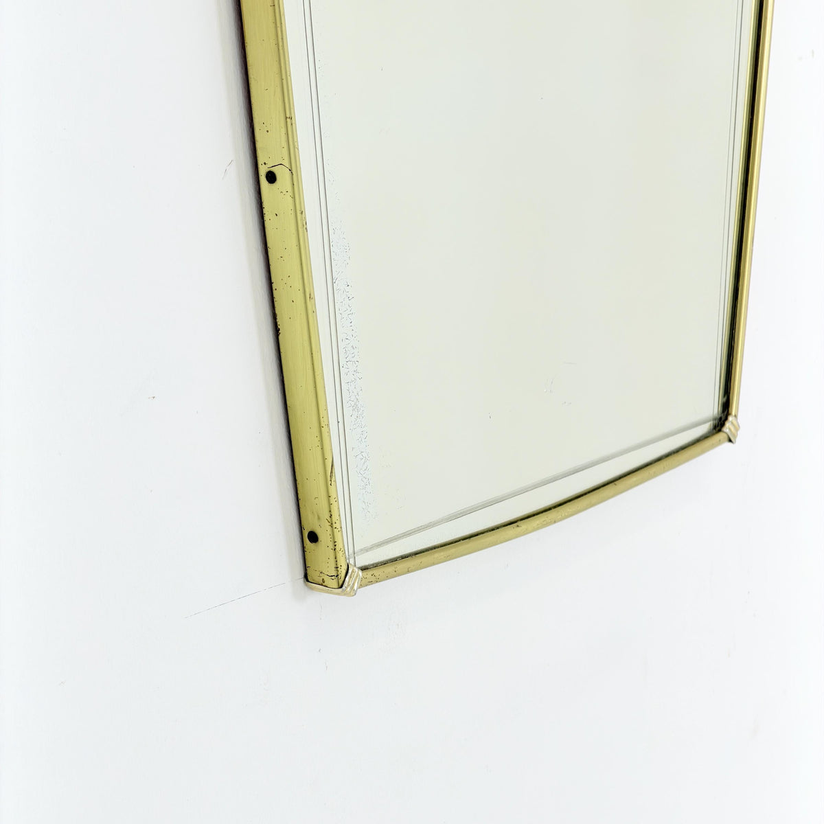 Rare Mid-Century Modern brass crown Wall Mirror – Germany, 1960s
