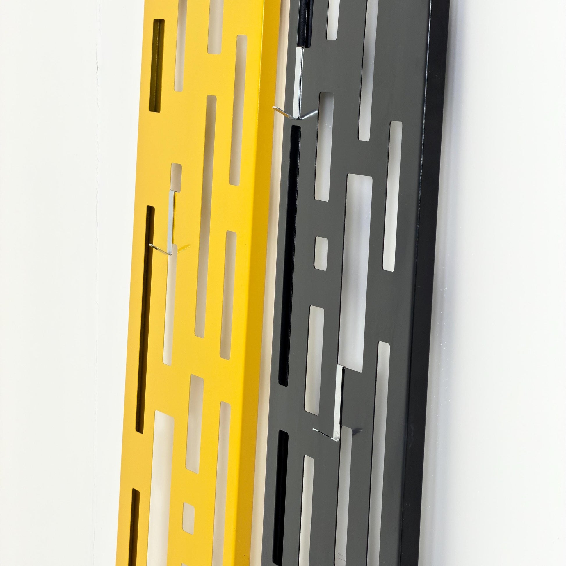 Set of 2 Pop Art Space Age Metal Wall Panels Wardrobe Hooks 1980s Germany
