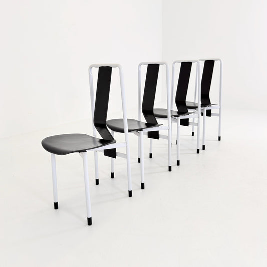 Set of 4 Mid century Irma dining Chairs by Achille Castiglioni for Zanotta, 1980s Italy