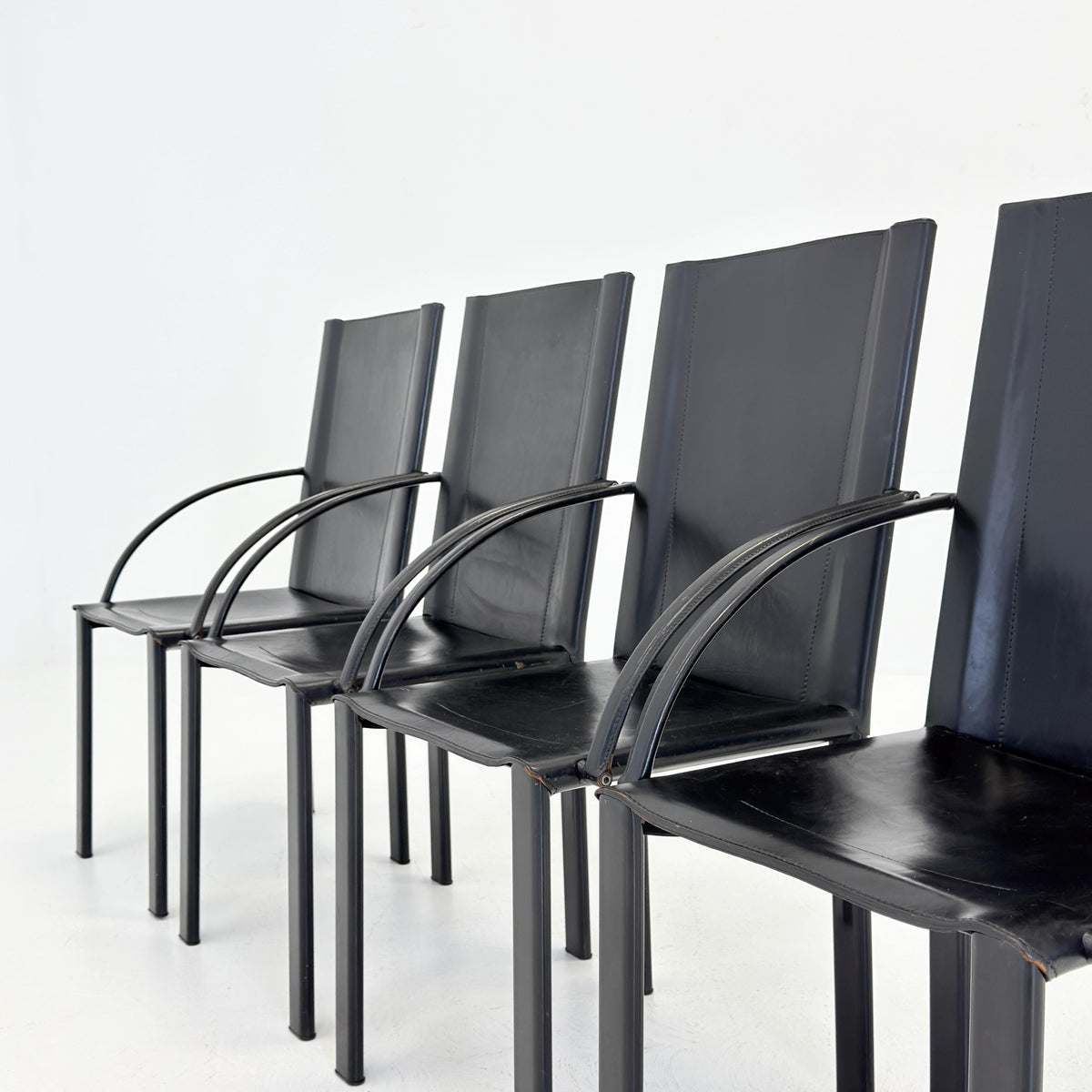 Set of 4 “Coral” Dining armChairs by Carlo Bartoli for Matteo Grassi 1980s Italy