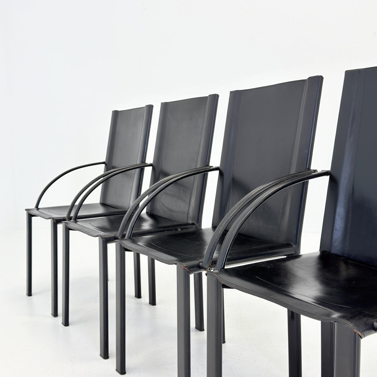 Set of 4 “Coral” Dining armChairs by Carlo Bartoli for Matteo Grassi 1980s Italy