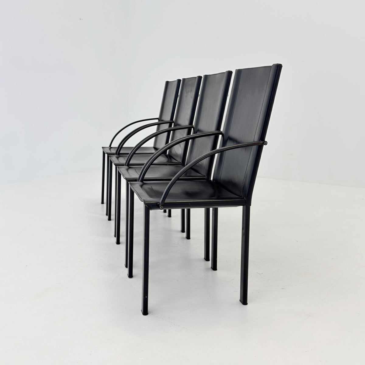 Set of 4 “Coral” Dining armChairs by Carlo Bartoli for Matteo Grassi 1980s Italy