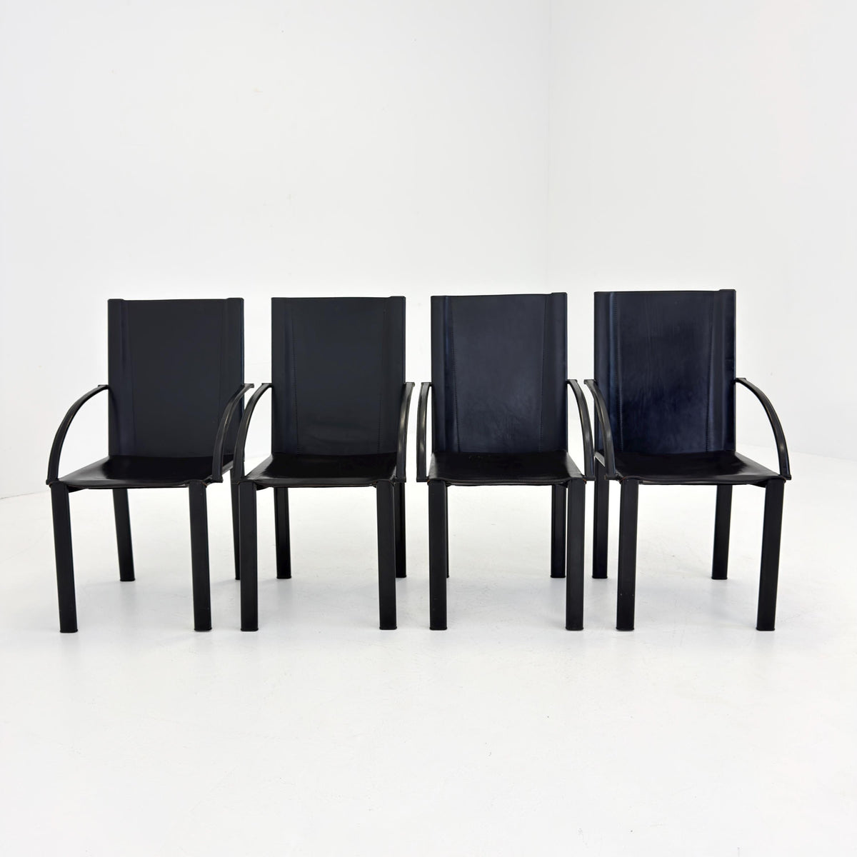 Set of 4 “Coral” Dining armChairs by Carlo Bartoli for Matteo Grassi 1980s Italy