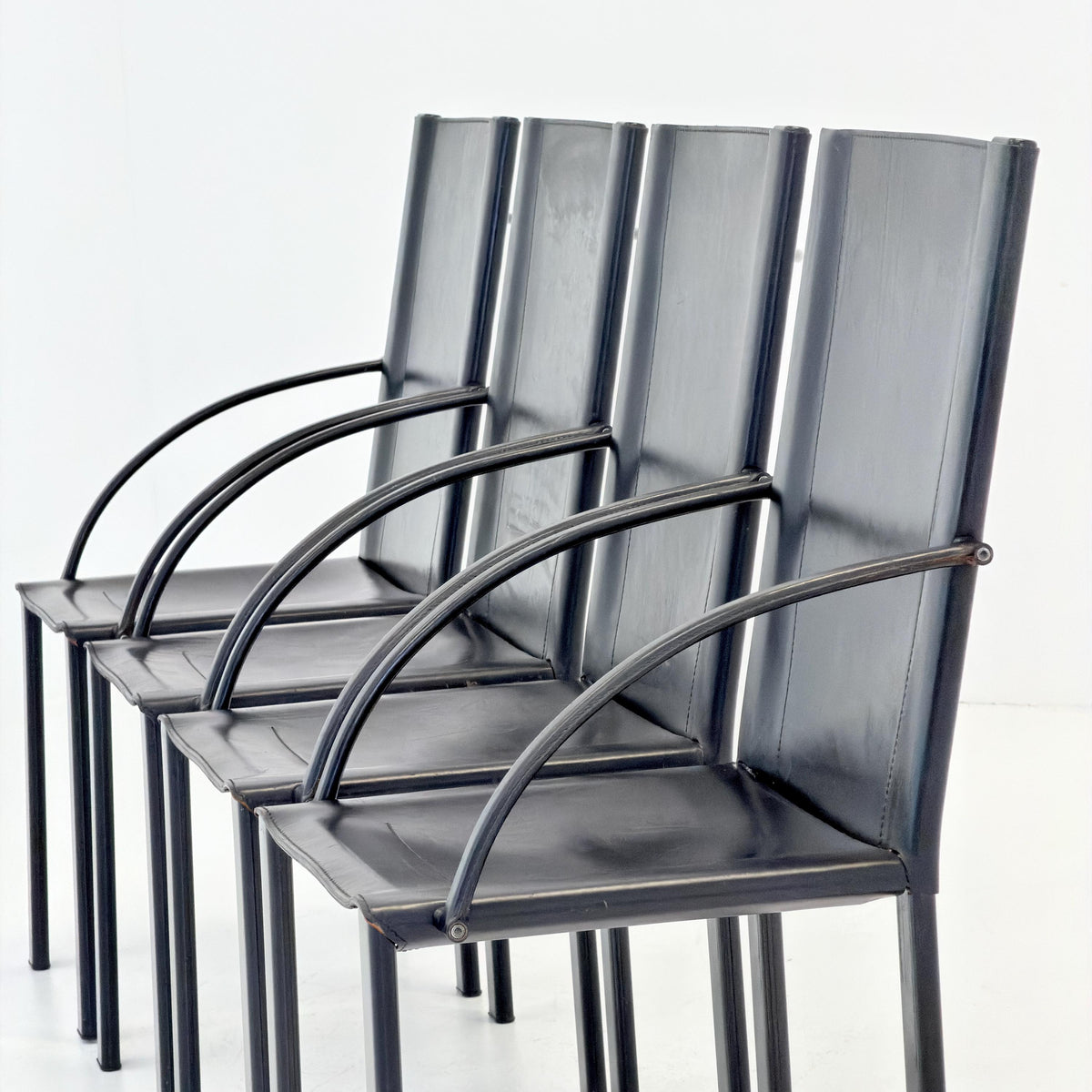 Set of 4 “Coral” Dining armChairs by Carlo Bartoli for Matteo Grassi 1980s Italy