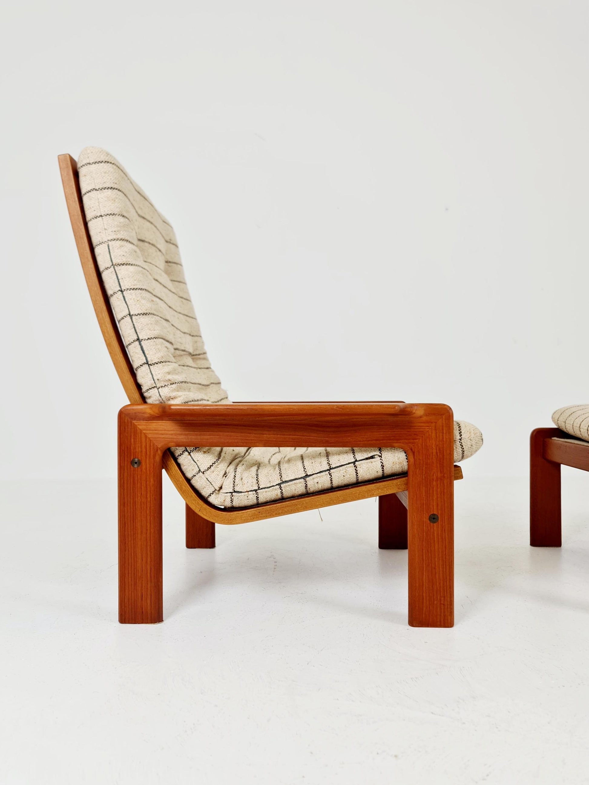 Mid century teak easy lounge chair with Ottoman by Arne Wahl Iversen for Komfort , 1960s