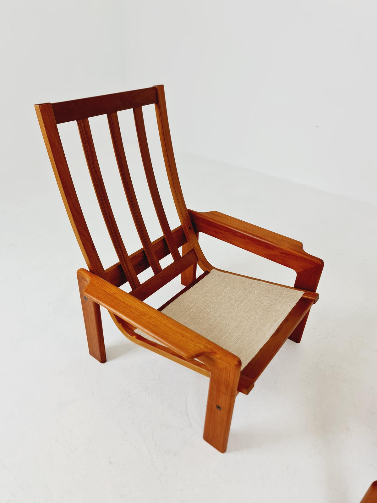 Mid century teak easy lounge chair with Ottoman by Arne Wahl Iversen for Komfort , 1960s
