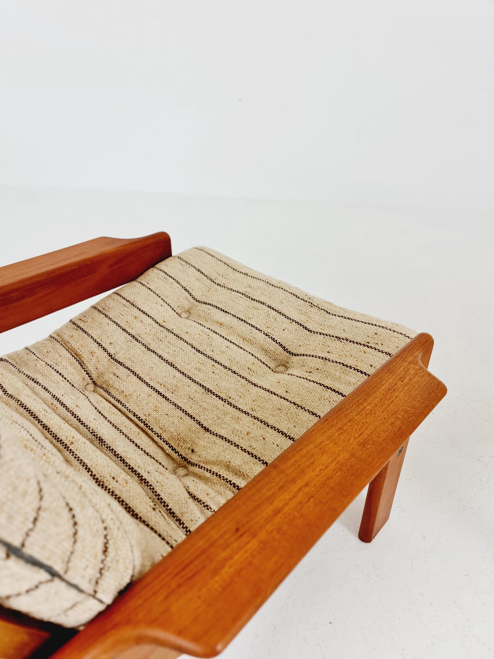 Mid century teak easy lounge chair with Ottoman by Arne Wahl Iversen for Komfort , 1960s