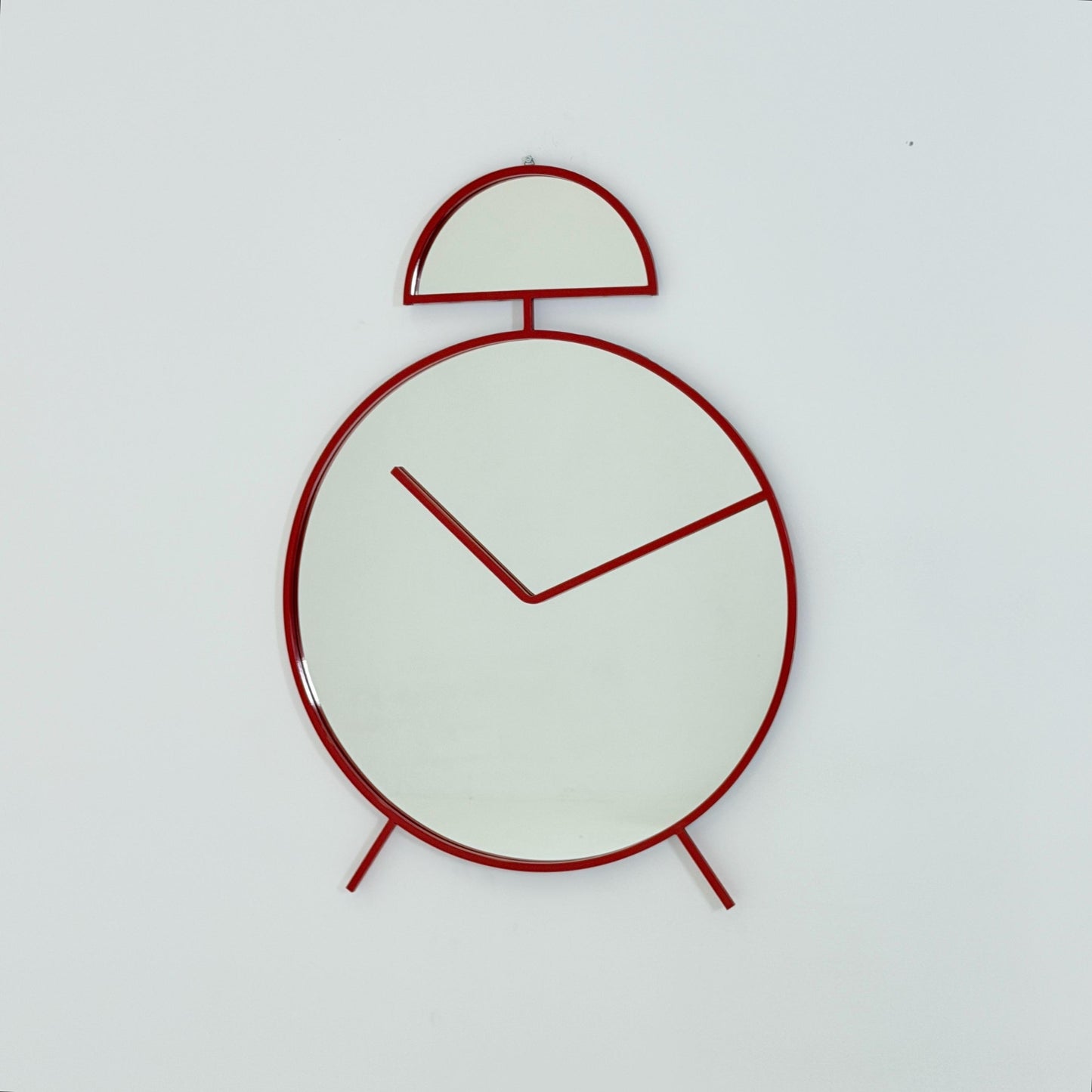 1 of 2 Mid-Century Pop Art Alarm Clock Wall Mirror by Pilm | 1970s Italy